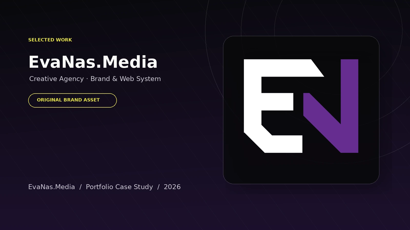Original EvaNas.Media monogram project presentation cover